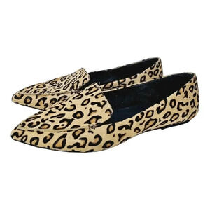 Jeffry Campbell vionnet leopard print pony hair pointed toe flats size 40